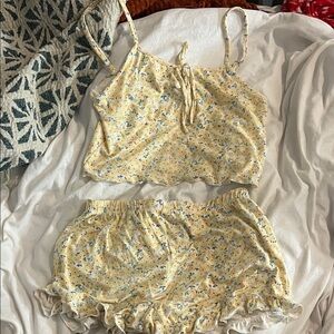 Floral Yellow Pajama Set